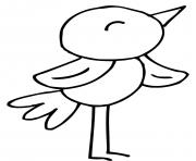 Coloriage petit oiseau chante