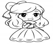 Coloriage princesse barbie kawaii cp facile