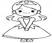 Coloriage princesse facile jeune fille