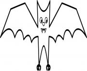 Coloriage Simple adorable chauve souris