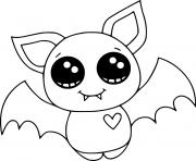 Coloriage bebe cartoon chauve souris kawaii mignon