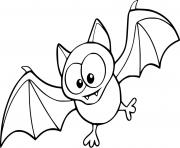 Coloriage facile Cartoon chauve souris dans les airs