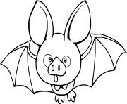 Coloriage chauve souris avec un nez de cochon