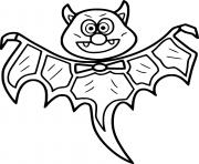 Coloriage chauve souris qui fait peur halloween