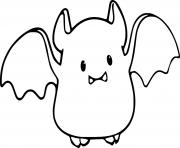 Coloriage mignon bebe chauve souris dans les airs