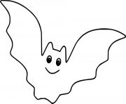 Coloriage Simple mignon chauve souris dans les airs