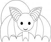 Coloriage Cartoon bebe chauve souris et la lune