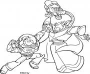 Coloriage Buzz combat son ennemi Zurg