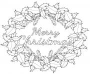 Coloriage couronne de noel joyeux noel