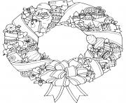 Coloriage mandala noel couronne de noel