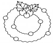 Coloriage couronne noel facile simple enfant