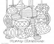 Coloriage adulte boules de noel decoration