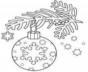 Coloriage boule de noel accrochee sur un sapin