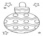 Coloriage boule de noel simple avec cercles et zigzag