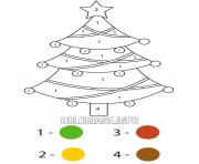 Coloriage sapin de noel facile simple dessin par numero