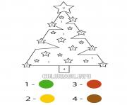 Coloriage sapin de noel avec des etoiles magique noel facile