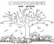 Coloriage automne est arrive mois de novembre