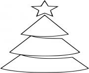 Coloriage simple sapin avec etoile facile