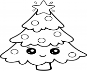 Coloriage sapin simple facile mignon