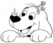 Coloriage clifford anniversaire 1 an