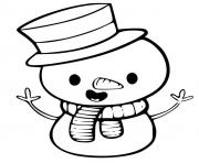 Coloriage bonhomme de neige noel adorable mignon