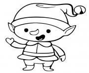 Coloriage lutin du pere noel adorable kawaii mignon maternelle