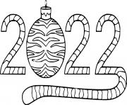 Coloriage 2022 happy new year Tiger Tail