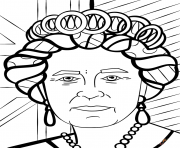 Coloriage queen elizabeth by romero britto