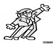 Coloriage danseur homme joyeux par britto