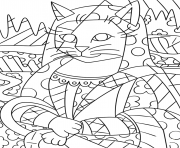 Coloriage mono cat by romero britto