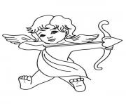 Coloriage cupidon ange avec une fleche amour