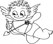 Coloriage petit cupidon souriant st valentin