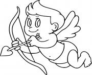 Coloriage petit cupidon fleche de lamour