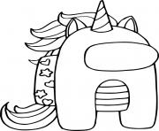 Coloriage Among Us Unicorn