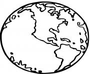 Coloriage planete terre amerique