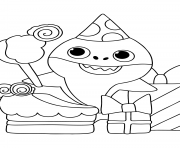 Coloriage anniversaire de baby shark thematique requin