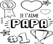 Coloriage papa je taime numero 1 fete des peres