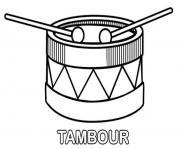 Coloriage tambour pour enfants