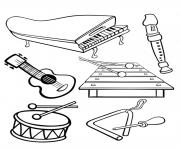 Coloriage instruments pour la fete de musique