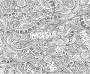 Coloriage musique adulte mandala