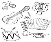 Coloriage instruments de musique