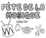 Coloriage fete de la musique 21 juin