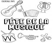 Coloriage fete de la musique