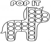 Coloriage pop it cheval