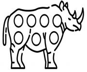 Coloriage pop it rhinoceros