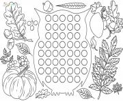 Coloriage pop it automne hibou