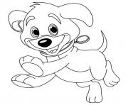 Coloriage petit chiot avec une medaille