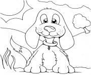 Coloriage petit chiot aux longues oreilles