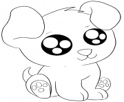 Coloriage petit chiot adorable kawaii gros yeux