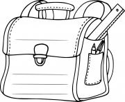 Coloriage cartable scolaire